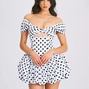 Polka Dot Off-Shoulder Mini Dress